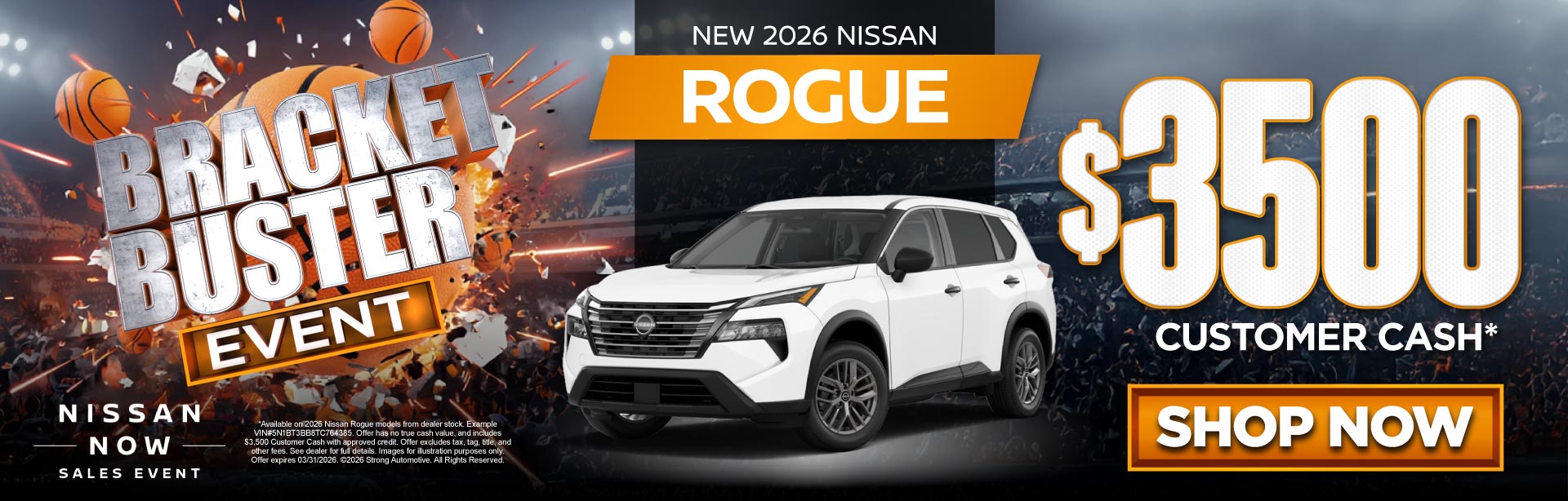 New 2026 Nissan Rogue	$3,500 Customer Cash